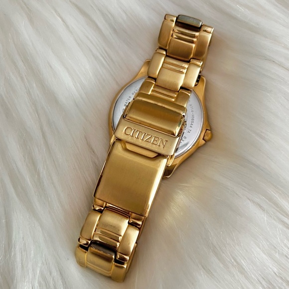 Citizen Eco-Drive technology solar-tech gold date watch men men’s brushed metal - Picture 15 of 15